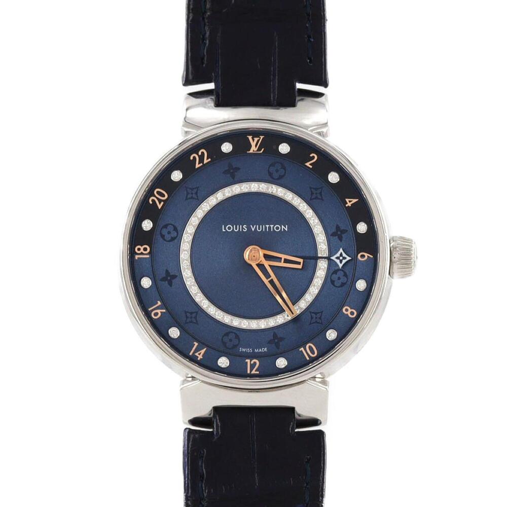 Louis Vuitton Tambour Moon Dual Time QA142 SS Quartz Watch